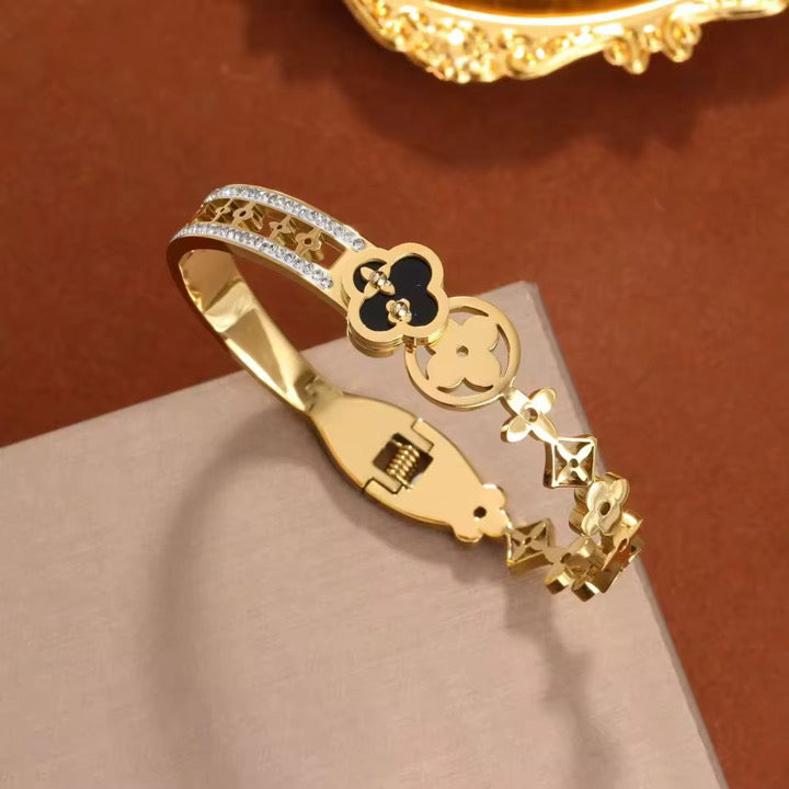 Bracelet trèfle 4 feuilles, plaqué Or
