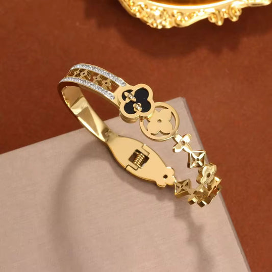 Bracelet trèfle 4 feuilles, plaqué Or